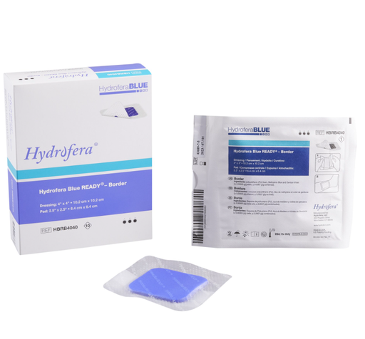 [HBRB4040] BSN Medical/Jobst Hydrofera Blue Transfer Antibacterial Foam Dressings, Border, 4" x 4", 10/bx