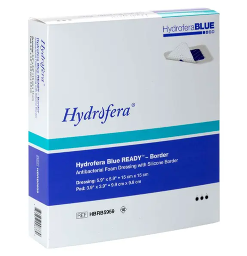 [HBRB5959] BSN Medical/Jobst Hydrofera Blue Transfer Antibacterial Foam Dressings, Border, 5.9" x 5.9", 10/bx