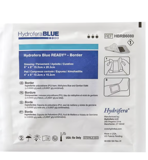 [HBRB6080] BSN Medical/Jobst Hydrofera Blue Transfer Antibacterial Foam Dressings 6" x 8", 10/bx