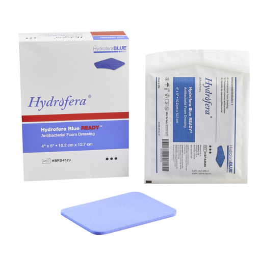 [HBRS4520] BSN Medical/Jobst Hydrofera Blue Transfer Antibacterial Foam Dressings Ready, 4" x 5", 10/bx
