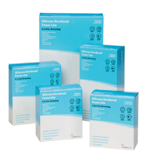 [BFM44LTE] Silicone Bordered Foam Lite Dressing, 4" x 4", 10/bx, 5 bx/cs