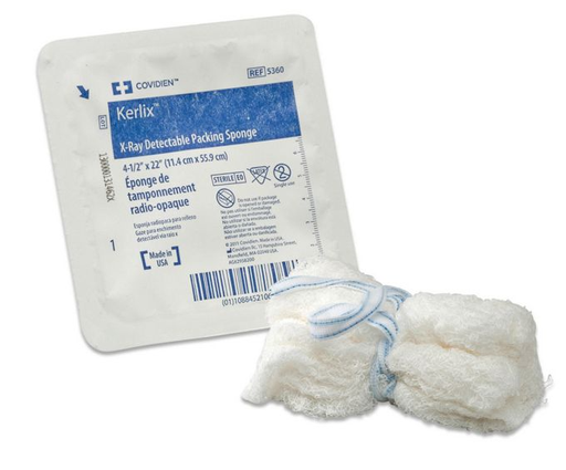 [5360-] Kerlix X-Ray Detectable Packing Sponge, 4.5" x 22", 6 Ply, 1 tray/ea, 60ea/cs