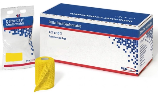 [6633] BSN Medical/Jobst Delta-Cast Conformable Cast Tape, 3" x 4 yds, Yellow, 10rl/bx