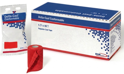 [6663] BSN Medical/Jobst Delta-Cast Conformable Cast Tape, 3" x 4 yds, Red, 10rl/bx
