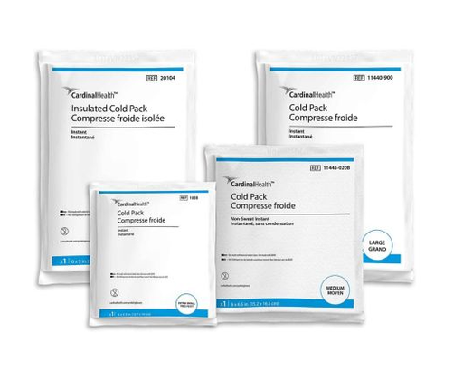 [20204] Instant Cold Pack, Insulated, Medium, 6" x 6.5", Disposable, 24/cs