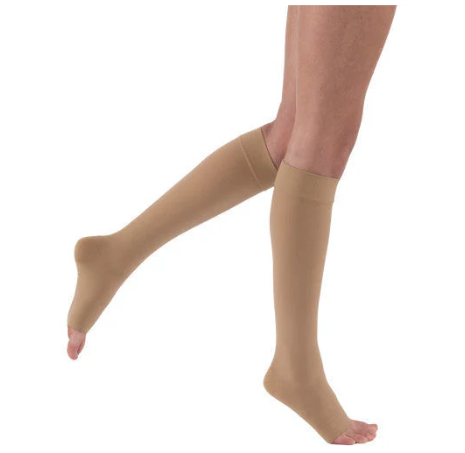 [114804] Compression Knee High, 15-20mmhg, Open Toe, Lg, Beige, 1/pr