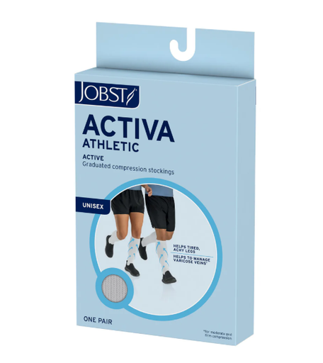 [6055702] Athletic Knee High, 8-15mmhg, Closed Toe, White, Lg, 1/pr