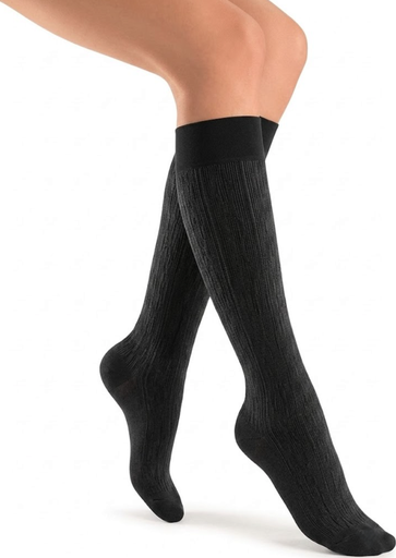 [6056207] BSN Medical/Jobst Activa soSoft Knee High, 8-15mmHg, Black Brocade, Lg