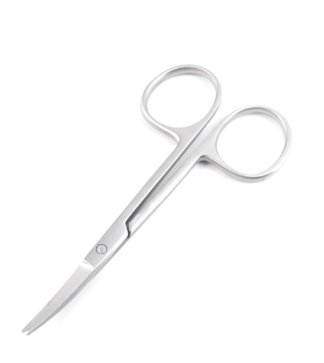 [21-109] Econo Iris Scissors, Curved, 4-1/2in, SS, Disposable, 12/bx