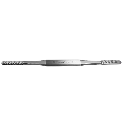 [63-0512] Rasp, Fomon, Down Cutting, Double-Ended, Flat Ends, Convex, Coarse Teeth, 8 3/8"