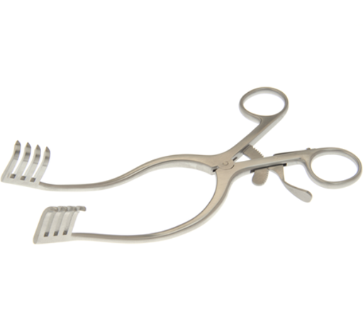 [24-2802] Symmetry Retractor, Adson Cerebellar, Angled, 4x4 Prongs, 7-1/2"
