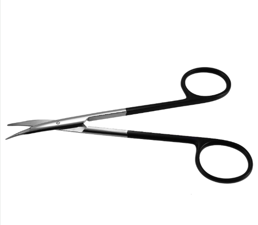 [80-5013] Scissors, Stevens Tenotomy, Curved, Razor Edge wo/Serrations, Black Handle, 5"