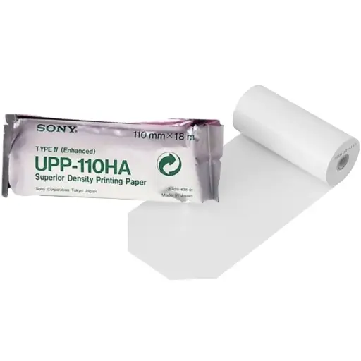 [10625] Premium ECG/EKG Recording Paper for Sony UPP-110HA, High Contrast, Black/White Grid, 110mm x 18m, Approx. 240 Prints/rl, 10 rl/bx