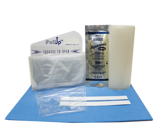 [1-519-1938] Surgical PullUp Probe Cover Kit, 5"-3" x 96", Polyethylene, Boot, Sterile Gel, Tapes, 24/bx