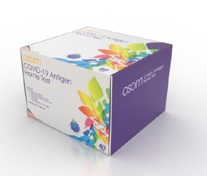 [1067-40] Osom® At-Home Test Kit Includes: Two Osom® Covid-19 Test Devices, Two Osom® Antigen Buffer Tubes, Two Sterile Nasal Swabs, One Antigen Buffer Instert/Stand/Tube Holder, One User Instructions
