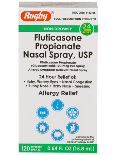 [370623] Fluticasone Propionate, Nasal Spray, 120MD, NDC# 00536-1183-65, 1 btl/ctn, 72 ctn/cs