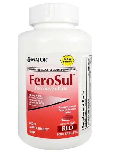 [114356] Ferosul, 5gr, Film Coated, Red Tablets, 1000s, Compare to Feosol®, NDC# 00904-7590-80
