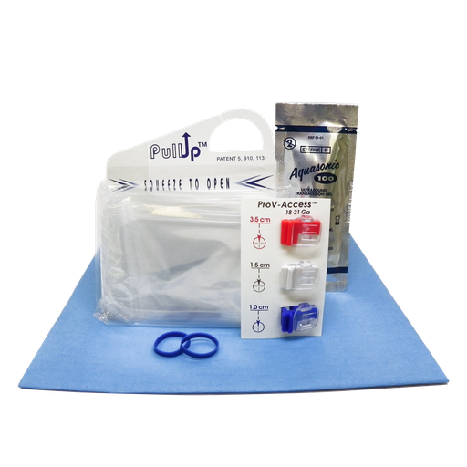 [1-535-5410] Vascular Needle Guide, Singe-Use 3-Depth Set with PullUp Probe Cover Kit, 3.5cm, 1.5cm, 1.0cm Depth, Sterile, 10/bx