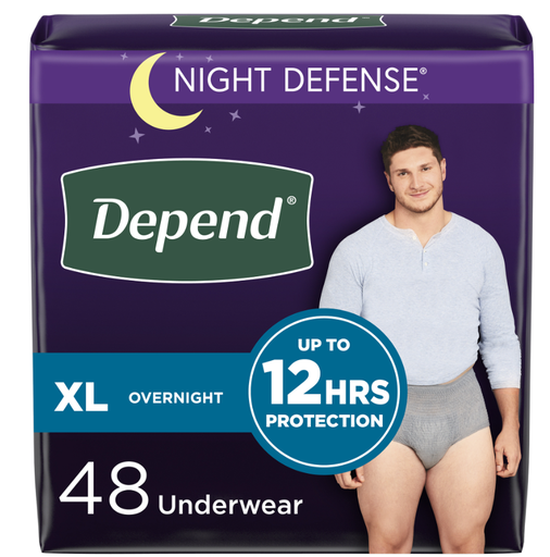 [55158] Depend Night Defense Underwear, Male, XLg, 12/pk, 4pk/cs