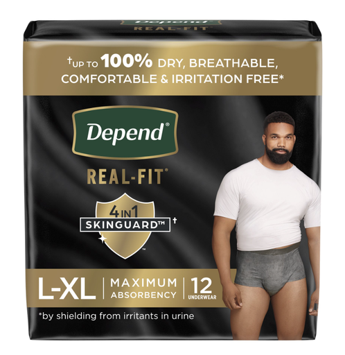 [55427] Real Fit Underwear, Male, Lg/XLg, Max, 12/pk, 2pk/cs