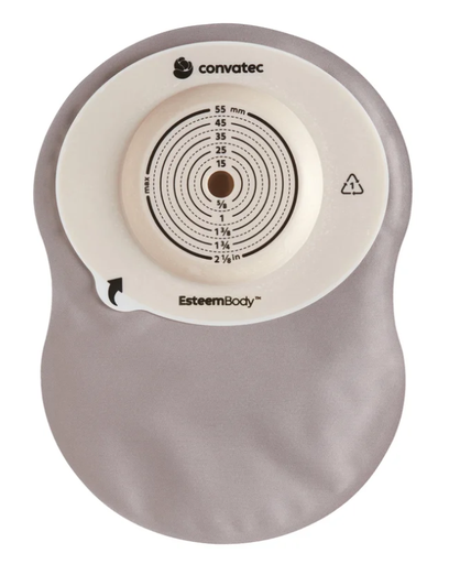 [423676] Closed End 9" Pouch with Modified Stomahesive® Cut-to-Fit Barrier, Opaque with Window, 3.5mm Convex Depth, Tension Location 60mm, 30/bx