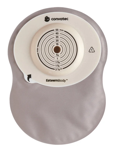 [423689] Closed End 9" Pouch with Modified Stomahesive Cut-to-Fit Barrier, Opaque with Window, 7mm Convex Depth, Tension Location 60mm, 30/bx