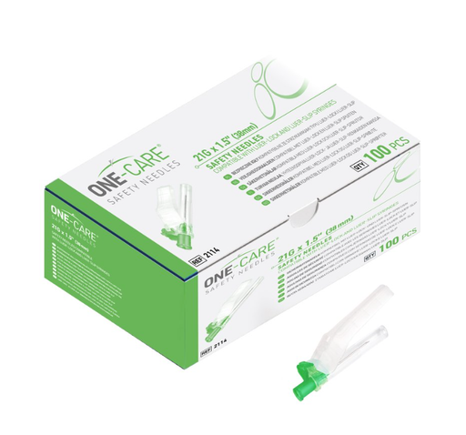 [2114] Safety Needles, 21G x 1.5’’, 100/bx