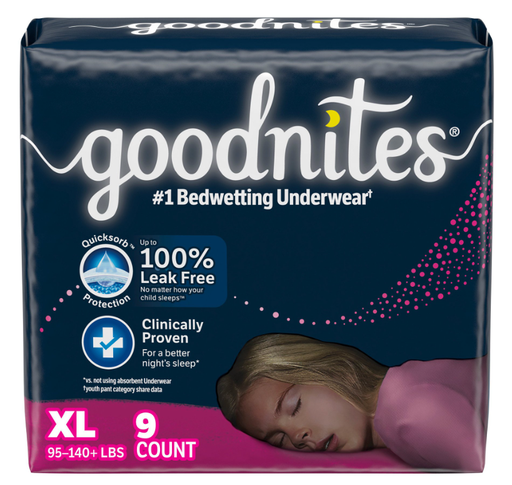 [55593] GoodNites Youth Underwear, Girl, XL, 9/pk, 4pk/cs