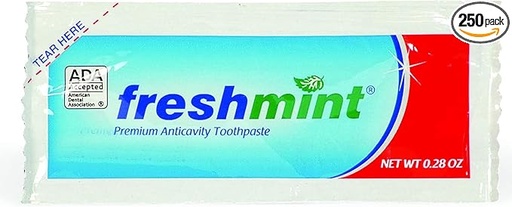 [TPADAP250] Freshmint® Premium Anticavity Fluoride Toothpaste Packet , Single Use, 250/cs