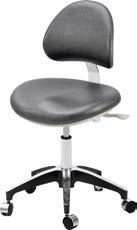 [DR-7000-DU-100] TPC Solace Dr. Stool w/Triple Lever Adj, PU Tread Casters, DU-100 Black