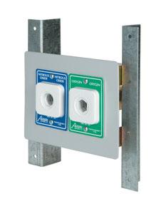 [9022-1013] Ohio Style Double Outlet Cabinet Mount - Oxygen - Vacuum