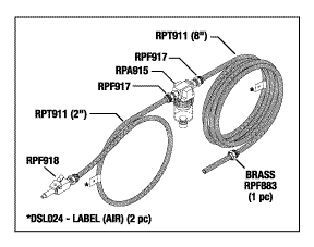 [DSA008] Hose Assembly & Filter (Air) Fits: Cavitron to Air Source