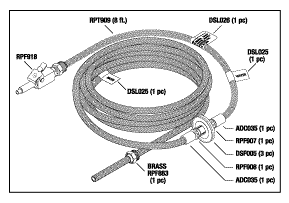[DSA046] Water Supply Hose Assembly (Braided) fits 1/4" Polyflo Fitting/Cavitron to Water Source