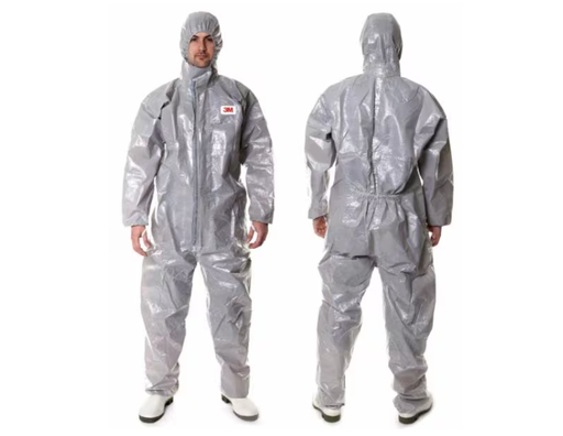 [4570-M] 3M Chemical Protective Coverall, Medium, Hooded, Zipper, Gray, 12/cs 