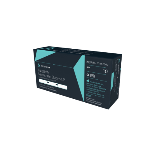 [AVBL-2010-0000] AccuThrive Longevity Microtome Blade, Low Profile, Stainless Steel, Microcoat, 10bl/disp, 10disp/cs