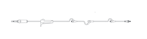[108308] IV Set, Basic, 10 Drops Per mL, 83" Length, Non-Vented, Roller Clamp, (2) Sure-Lok® Needle-Free Y-Sites, Pre-Pierced Y-Site, Rotating Male Luer Lok, 50/cs 