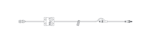[AFS109] IV Extension Set, Flow Controller, 19" Tubing, NeuFlo® Neddle-Free Injection Site, Slide Clamp, 50/cs