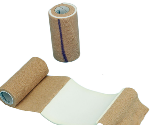 [9740S-008] CoFlex Cohesive Bandage with Foam Backing, 4" x 2.5 yd, Self-Adherent Closure, Standard Compression, Tan, Sterile, 8 rl/cs