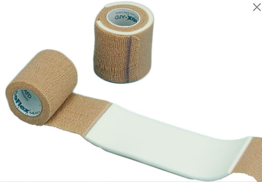 [9720S-016] CoFlex Cohesive Bandage with Foam Backing, 2" x 2.5 yd, Self-Adherent Closure, Standard Compression, Tan, Sterile, 16 rl/cs