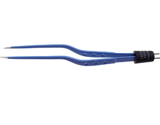 [80205] Olsen Bipolar Forceps, Bayonet, Insulated, Smooth, Straight Micro Tips, 6.5"