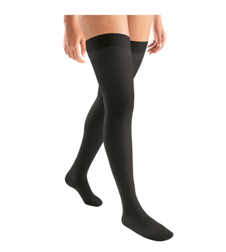 [6055930] BSN Medical/Jobst Activa Sheer Stockings, 8-15mmHg, Thigh High w/Lace Band, Black, Small