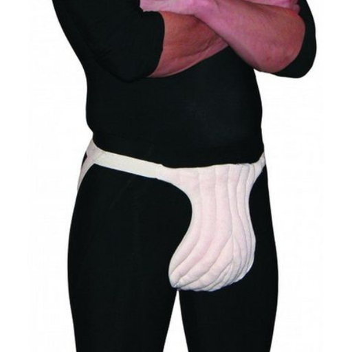 [43153] JoviPak Male Genital Pad with Straps, Medium, Power Dry, Buff 