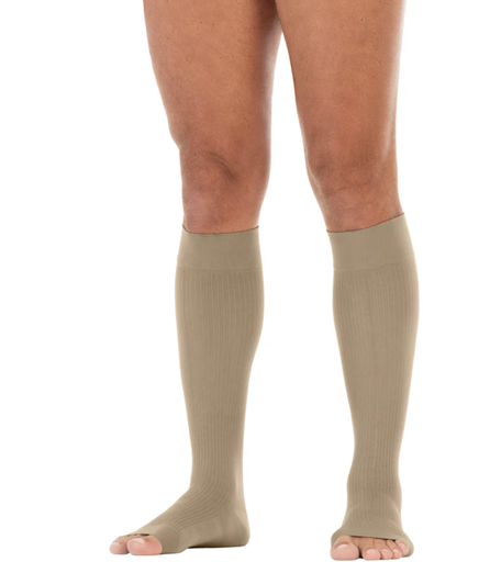 [6052760] BSN Medical/Jobst For Men Knee High w/SoftFit Band, 20-30 mmHg, Open Toe, Khaki, Sm