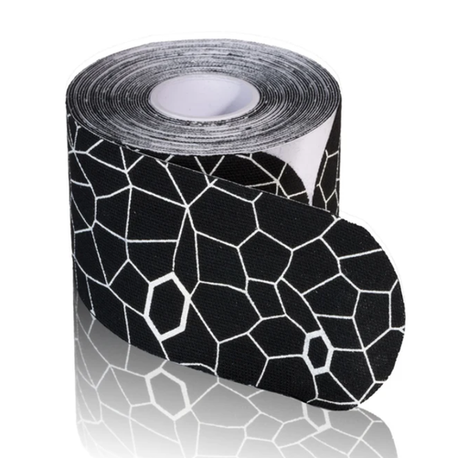 [081670520] Kinesiology Tape, Precut Roll, Dispenser Box, 2" x 10" Strips, Black/ White Print, Latex-Free, 20 Strips/rl, 1 rl/ea (091293) (Legacy# 12751) 
