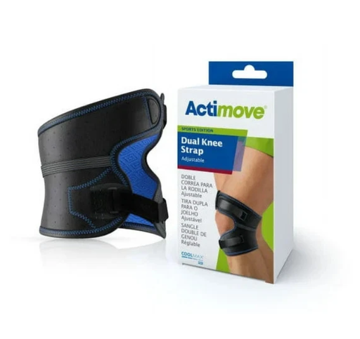 [7559111] Actimove Dual Knee Strap, Adjustable, Black, Medium 