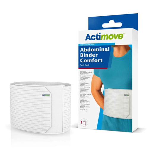 [7551419] Actimove Abdominal Binder, Comfort w/Soft Pad, 12", White, Med