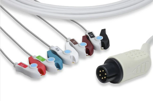 [C2540P0] ECG Cable, Direct-Connect, 5 Lead, Pinch/Grabber, Edan Compatible, 6 Month Warranty (Freight Terms are Prepaid & Added to Invoice - Contact Vendor for Specifics)