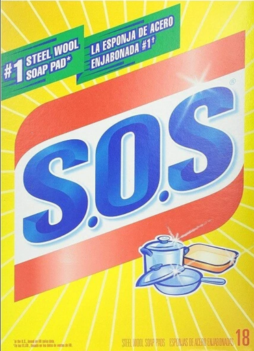 [98018] S.O.S. Steel Wool Soap Pads, 18 ct, 12/cs 