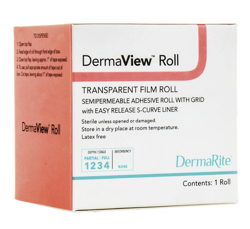 [15411] DermaView Transparent Film Dressing, Roll, 4"x11yds, 1/bx 