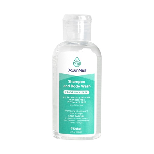 [MSF02] DawnMist Shampoo & Body Wash, Fragrance-Free, 2 oz Bottle, 144/cs